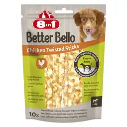 Zooplus 2 + 1 gratis! 8in1 Better Bello hondensnacks - Kip Twisted Sticks 30 stuks (60 g) aanbieding