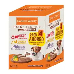 Zooplus Gemengd pakket Nature's Variety Paté No Grain Mini 4 x 150 g - Rund, Kip, Kalkoen 4 x 150 g aanbieding