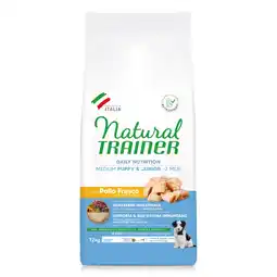 Zooplus 30% korting! 2 x Natural Trainer droogvoer voor honden - Puppy & Junior Medium met kip 2 x 12 kg aanbieding