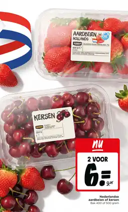 Jumbo Nederlandse aardbeien of kersen aanbieding