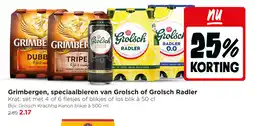 Jumbo Grimbergen, speciaalbieren van Grolsch of Grolsch Radler aanbieding