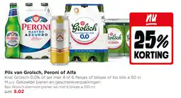 Jumbo Pils van Grolsch, Peroni of Alfa aanbieding