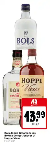 Jumbo Bols Jonge Graanjenever, Bokma Jonge Jenever of Hoppe Vieux aanbieding