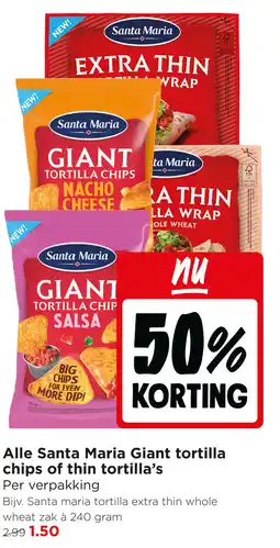 Jumbo Alle Santa Maria Giant tortilla chips of thin tortilla's aanbieding