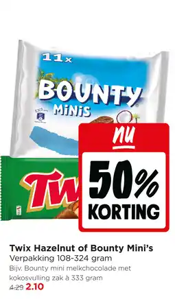 Jumbo Twix Hazelnut of Bounty Mini's aanbieding