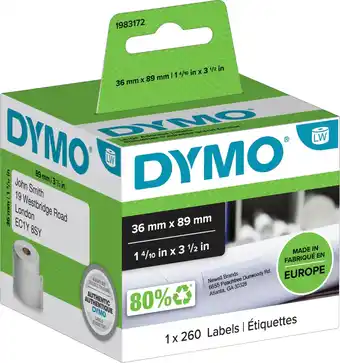 Coolblue DYMO LabelWriter Adres Etiket 36x89mm 260 stuks aanbieding