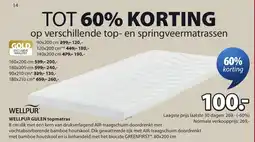 Jysk Wellpur gulen topmatras aanbieding