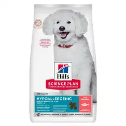 Zooplus 2 x 1.5 kg Adult Hypoallergenic Small & Mini met Zalm Hill's Science Plan Hondenvoer aanbieding