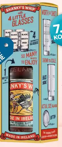 Mitra Shanky's Whip The Original Black + 4 shotglaasjes | 70 CL aanbieding