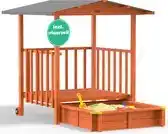 Bol.com Spielwerk Zandbak - Hout Zonnedak UV 50+ Merle - 143x130x130cm aanbieding