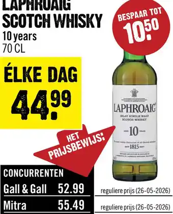 Dirck 3 Laphroaig 10 Year Old Islay Single Malt Scotch Whisky 70 cl aanbieding