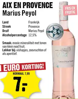 Dirck 3 Marius Peyol Coteaux d'Aix en Provence Rosé 75 cl aanbieding