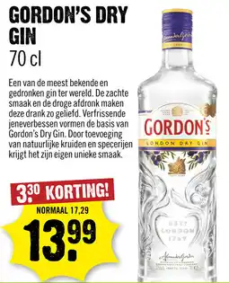 Dirck 3 Gordon's London Dry Gin 70 cl aanbieding
