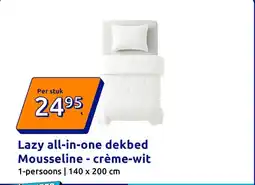 Action Lazy all-in-one dekbed Mousseline - crème-wit aanbieding