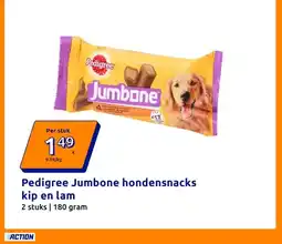 Action Pedigree Jumbone hondensnacks kip en lam aanbieding