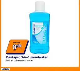 Action Dentapro 3-in-1 mondwater aanbieding