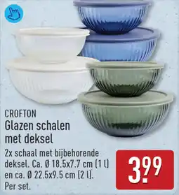 ALDI Crofton Glazen schalen met deksel aanbieding