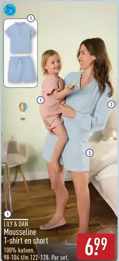 ALDI Lily & dan mousseline T-shirt en short aanbieding
