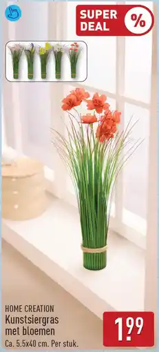 ALDI Home creation Kunstsiergras met bloemen aanbieding