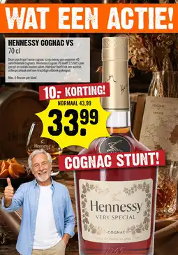 Dirck 3 Hennessy VS Cognac 70 cl aanbieding