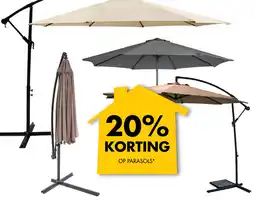 Bouwhof 20% KORTING op parasols aanbieding
