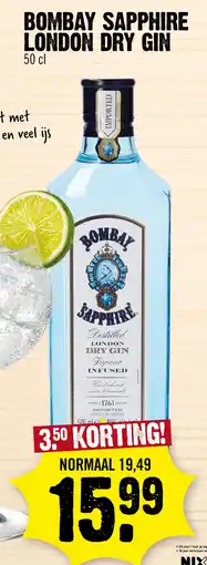 Super Dirck 3 BOMBAY SAPPHIRE LONDON DRY GIN aanbieding