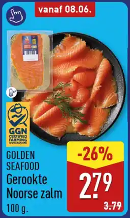 ALDI Golden seafood Gerookte Noorse zalm aanbieding