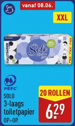 ALDI Solo 3-laags toiletpapier aanbieding