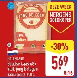 ALDI Molenland goudse kaas 48+ stuk jong belegen aanbieding