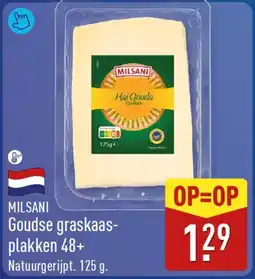 ALDI Milsani goudse graskaas- plakken 48+ aanbieding