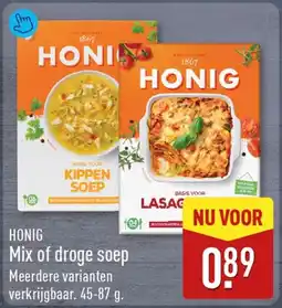 ALDI Honig mix of droge soep aanbieding