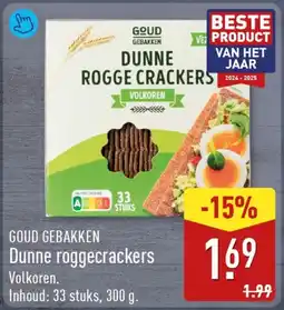 ALDI Goud gebakken Dunne roggecrackers aanbieding