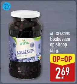 ALDI All seasons bosbessen op siroop aanbieding