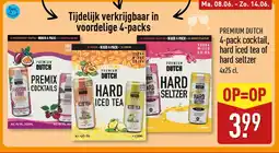 ALDI Premium dutch 4-pack cocktail, hard iced tea of hard seltzer aanbieding