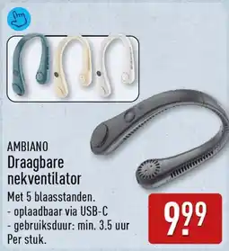 ALDI Ambiano draagbare nekventilator aanbieding