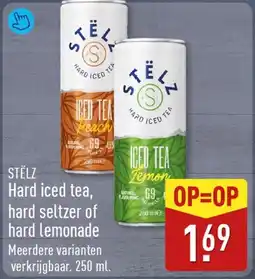 ALDI Stëlz hard iced tea, hard seltzer of hard lemonade aanbieding