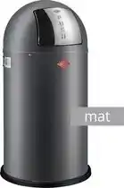 Bol.com Wesco Pushboy Prullenbak - Afvalbak Wesco - 50 Liter - Mat Grafiet aanbieding