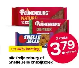 Spar alle Peijnenburg of Snelle Jelle ontbijtkoek aanbieding
