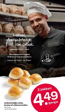 Spar ambachtelijke witte, bruine of volkoren bollen aanbieding
