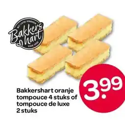 Spar Bakkershart oranje tompouce 4 stuks of tompouce de luxe aanbieding