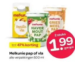 Spar Melkunie pap of vla aanbieding