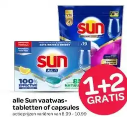 Spar alle Sun vaatwas- tabletten of capsules aanbieding
