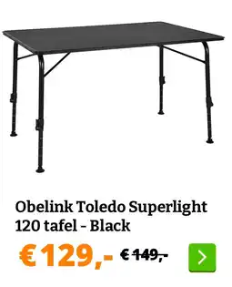 Obelink Obelink Toledo Superlight 120 tafel - Black aanbieding
