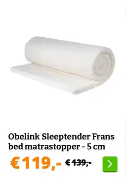 Obelink Obelink Sleeptender Frans bed matrastopper - 5 cm aanbieding