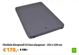 Obelink Obelink Sleepwell 10 Duo slaapmat - 201 x 128 cm aanbieding