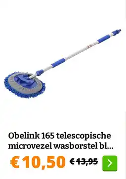 Obelink Obelink 165 telescopische microvezel wasborstel blue - 1,65 m aanbieding