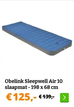 Obelink Obelink Sleepwell Air 10 slaapmat - 198 x 68 cm aanbieding