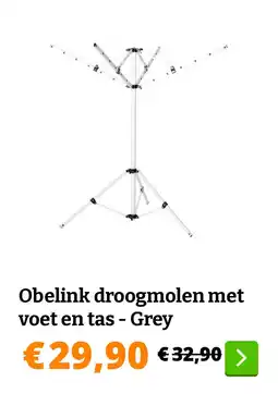 Obelink Obelink droogmolen met voet en tas - Grey aanbieding