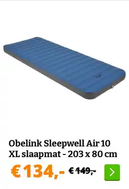 Obelink Obelink Sleepwell Air 10 XL slaapmat - 203 x 80 cm aanbieding