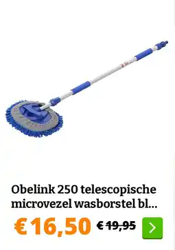 Obelink Obelink 250 telescopische microvezel wasborstel blue - 2,50 m aanbieding